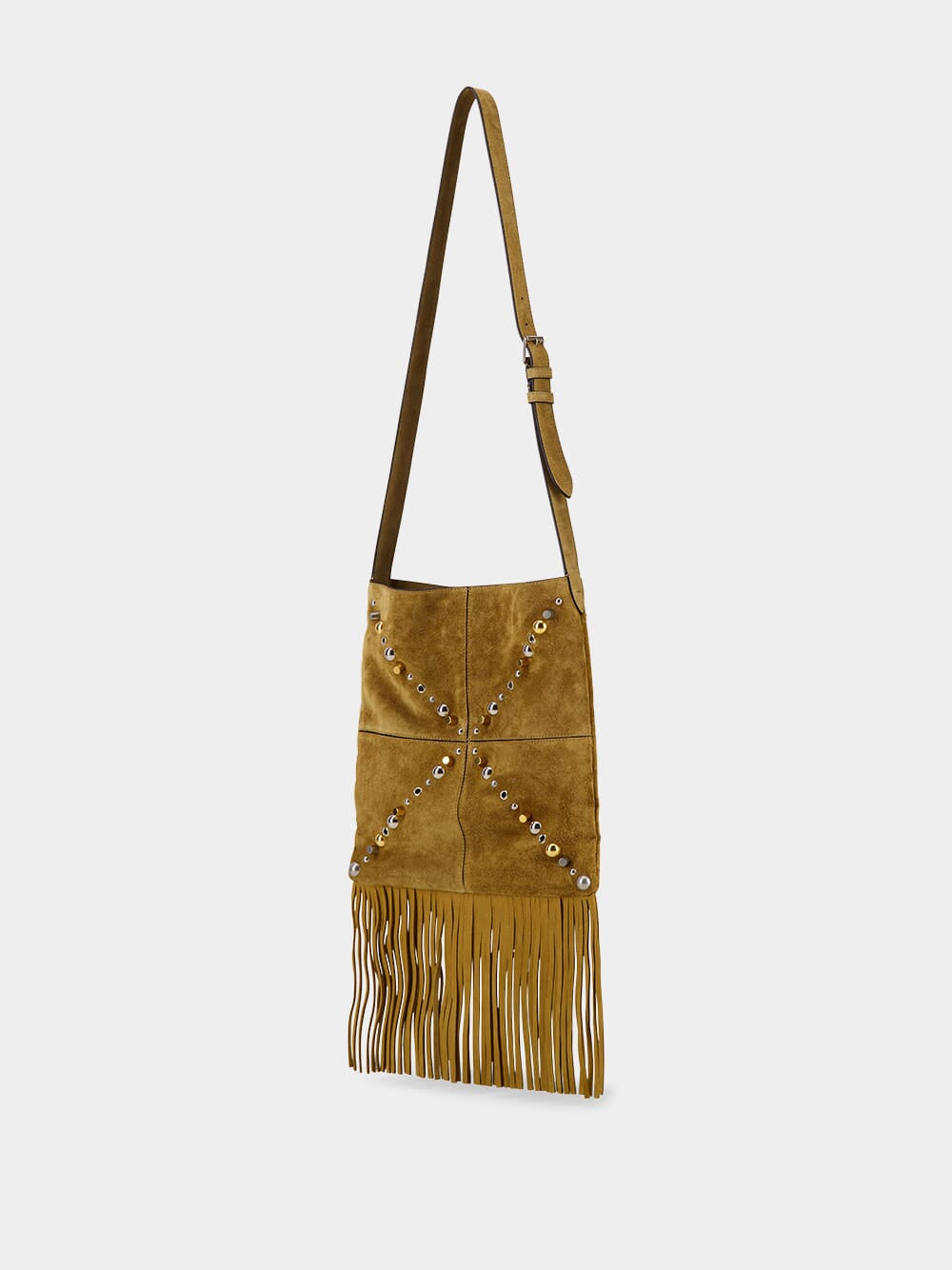 Camel Suede Nellcôte Fringe Shoulder Bag