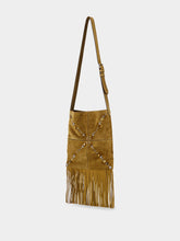 Valentino Garavani Camel Suede Nellcôte Fringe Shoulder Bag