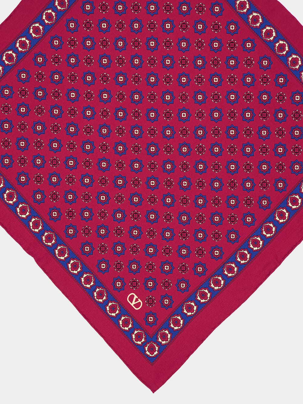 Bordeaux Geometric Print Silk Foulard