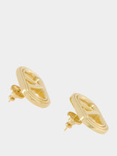 Valentino Garavani Gold Ovalette VLogo Metal Earrings