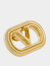 Valentino Garavani Gold Ovalette VLogo Metal Earrings