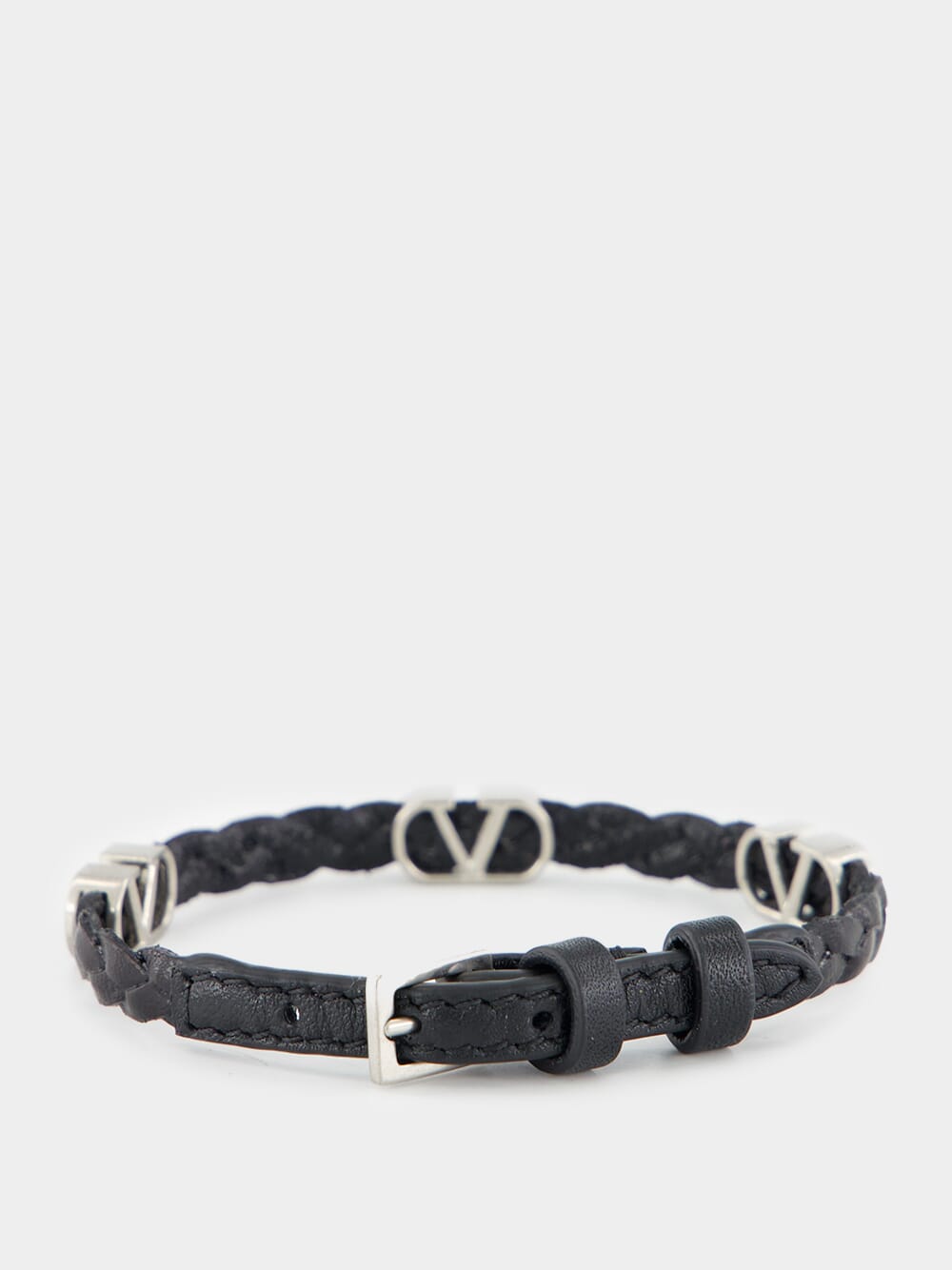 Black Braided VLogo Bracelet