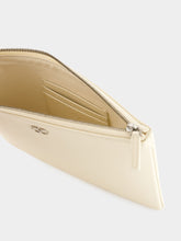 Valentino Garavani Zipped Pouch in Light Ivory Leather