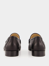 Valentino Garavani Brass Logo Black Leather Loafers