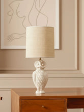 Jean Roger Natural Owl Ceramic Table Lamp