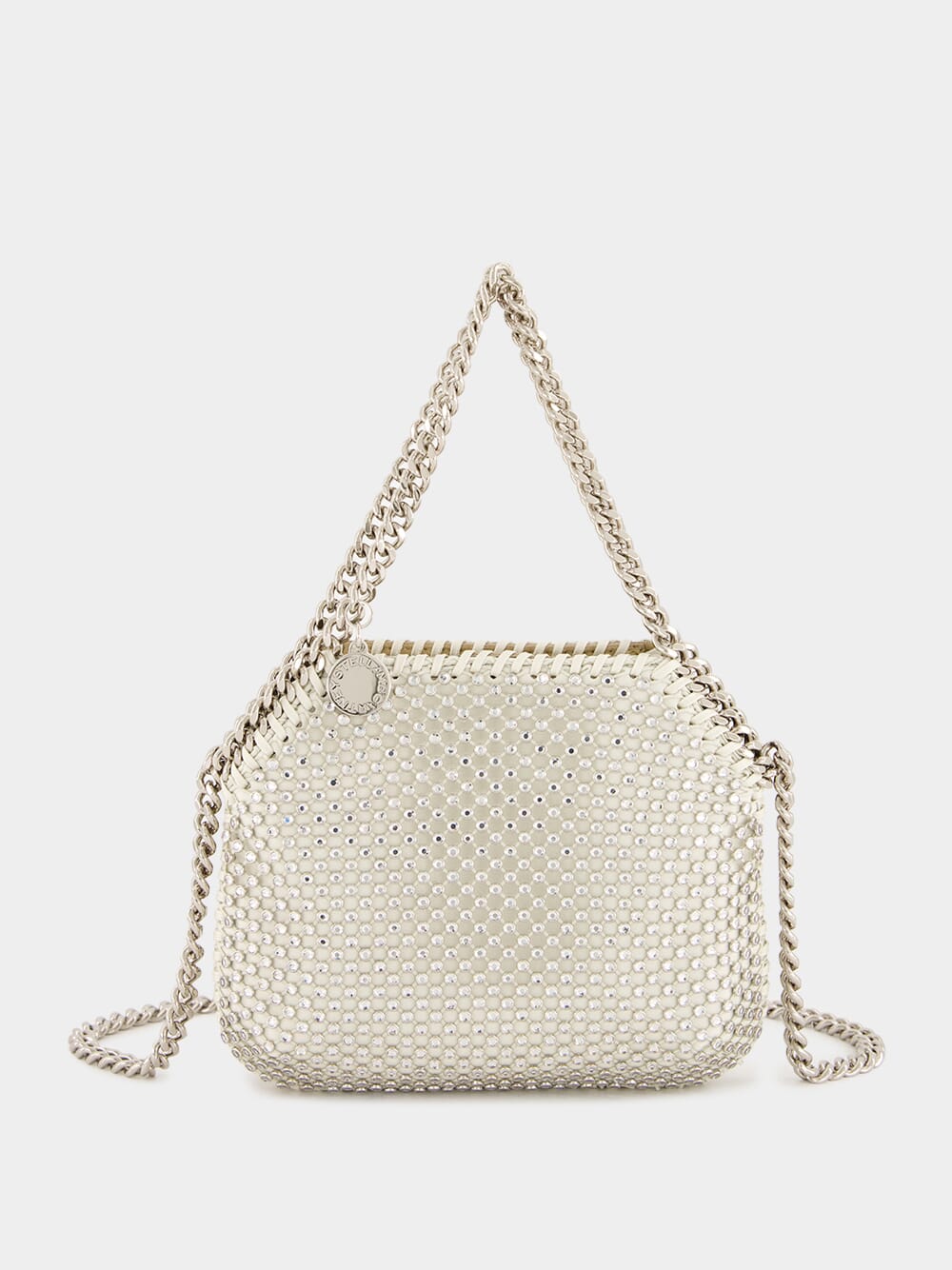 Oyster Crystal Mesh Mini Falabella Tote Bag