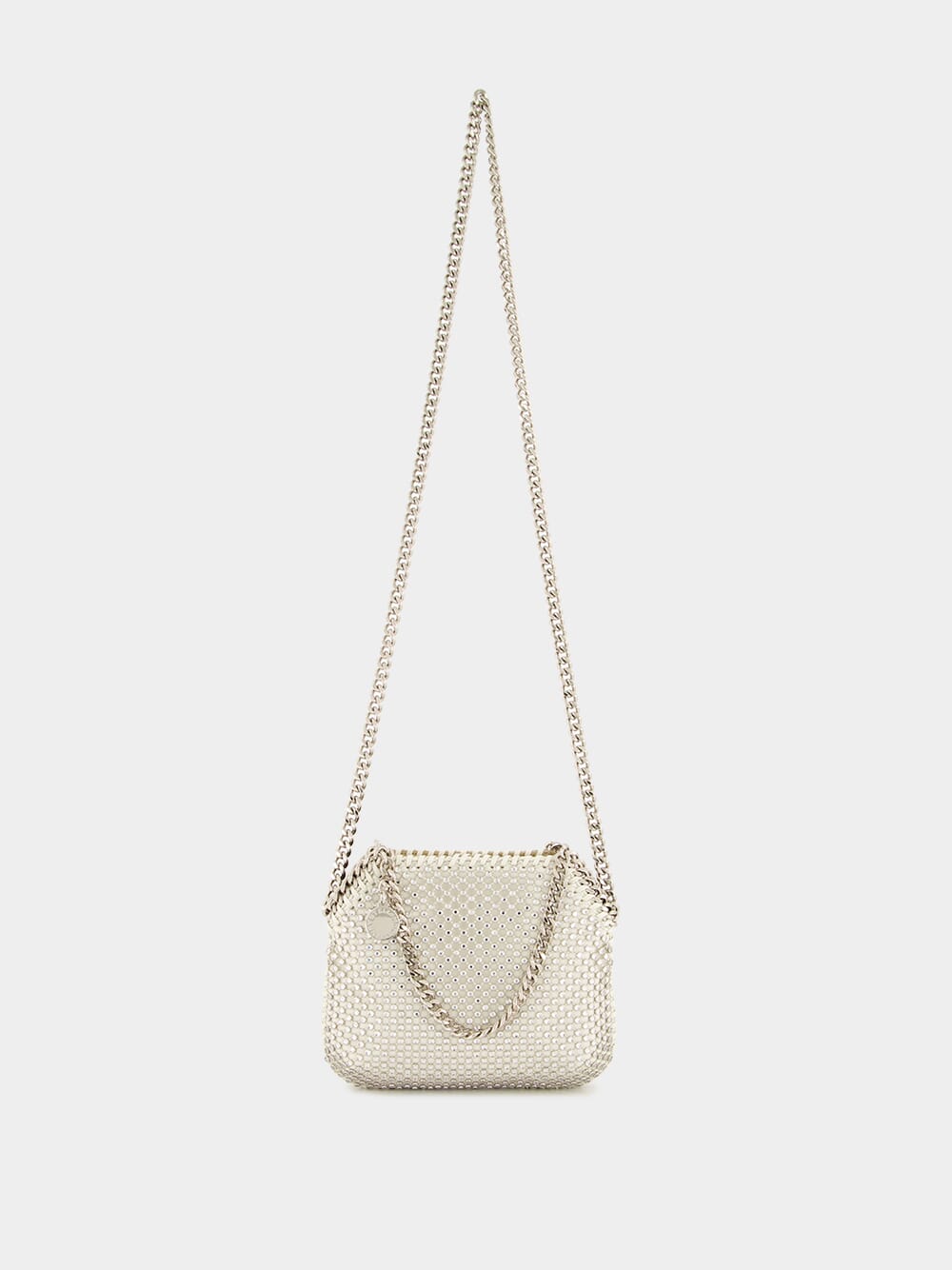 Oyster Crystal Mesh Mini Falabella Tote Bag