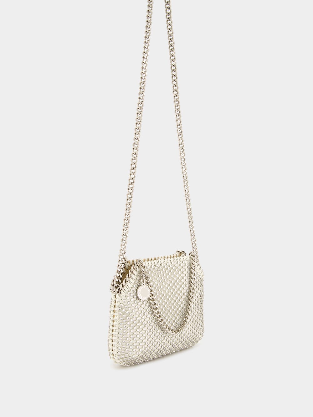 Oyster Crystal Mesh Mini Falabella Tote Bag