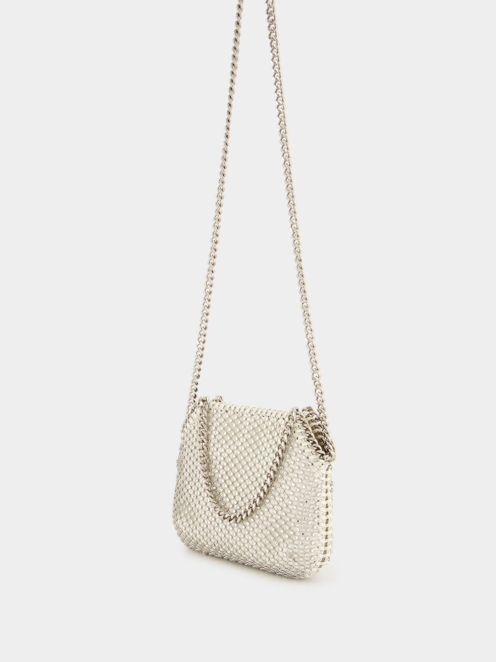 Oyster Crystal Mesh Mini Falabella Tote Bag