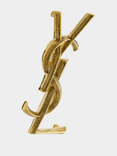 Saint Laurent Cassandre Snake Brooch in Aged Brass