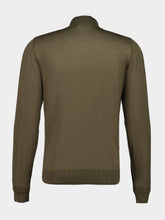 Piacenza 1733 Army Green Virgin Wool High-Neck Jumper