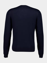 Piacenza 1733 Navy Virgin Wool V-Neck Jumper