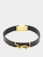 Saint Laurent Cassandre Gold Leather Bracelet
