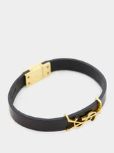 Saint Laurent Cassandre Gold Leather Bracelet