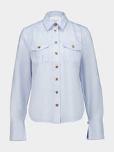 Zimmermann Pale Blue Ramie Safari Shirt