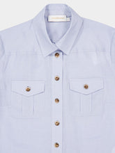 Zimmermann Pale Blue Ramie Safari Shirt