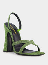 Saint Laurent Jade Green Aracha Lurex Sandals
