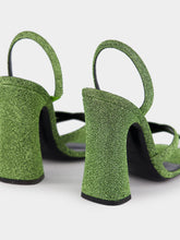 Saint Laurent Jade Green Aracha Lurex Sandals