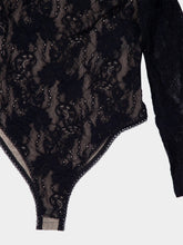 Zimmermann Black Rebellion Draped Lace Bodysuit