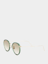 Eyevan Green and Gold 717-E Oval Sunglasses