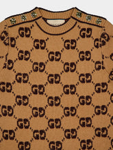 Gucci Wool Camel Bouclé Jacquard Mini Dress