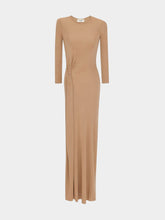 Saint Laurent Camel Jersey Long Dress