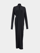 Balenciaga Silk Ribbed Knit V-Neck Dress