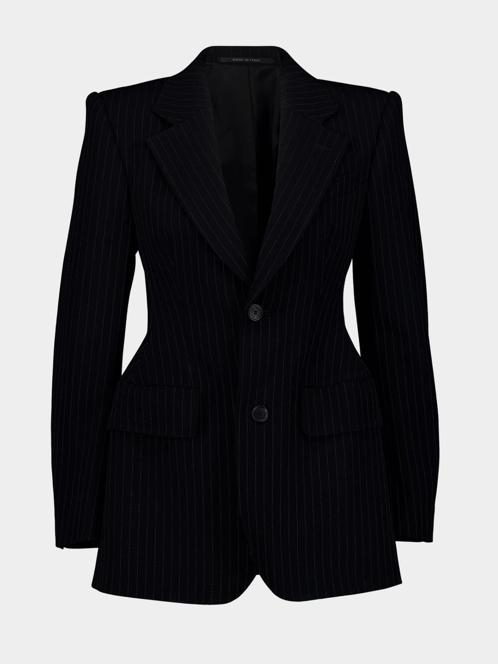 Single-Breasted Pinstripe Blazer