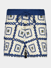 Alémais Blue Dolly Crochet Cotton Shorts