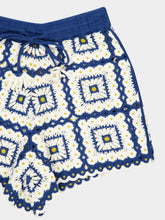 Alémais Blue Dolly Crochet Cotton Shorts