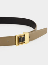 Saint Laurent Light Cumin Lacquered Leather Belt