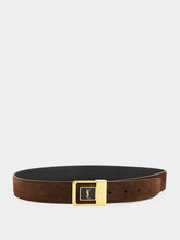 Saint Laurent Dark Brown LA 66 Suede Belt
