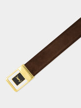 Saint Laurent Dark Brown LA 66 Suede Belt