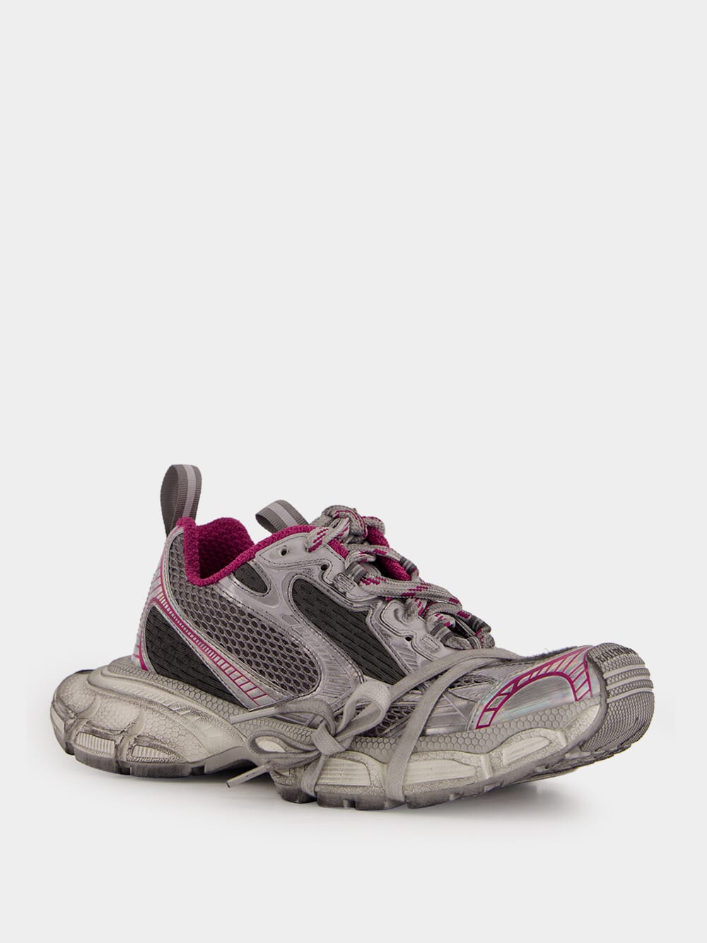 Grey & Pink 3XL Multicolor Mesh Sneakers