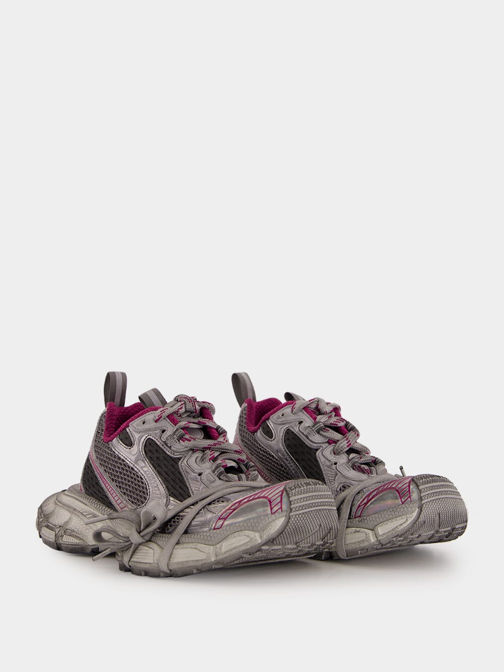 Grey & Pink 3XL Multicolor Mesh Sneakers