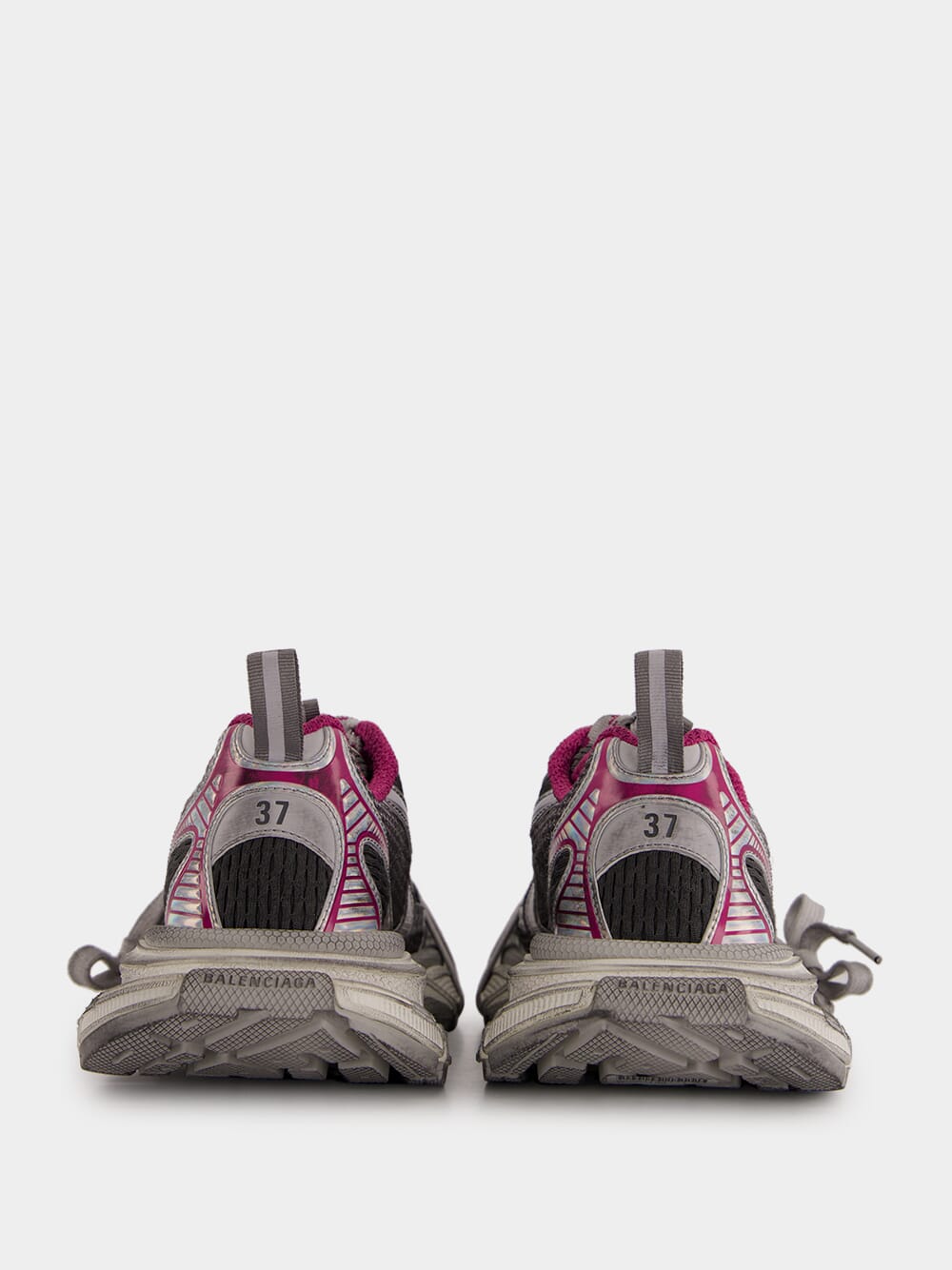 Grey & Pink 3XL Multicolor Mesh Sneakers