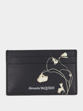 McQueen Floral Iris Calfskin Card Holder
