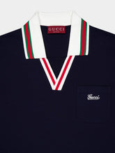 Gucci Navy Blue Cotton Piquet Polo Shirt