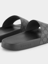 Gucci Grey and Black GG Slide Sandal