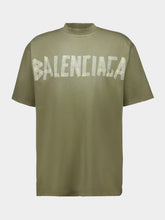 Balenciaga Army Green Tape Logo T-Shirt