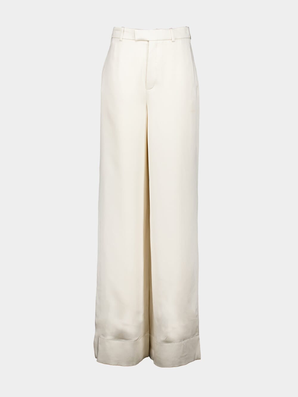 High-Waisted Satin Trousers