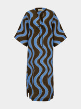 Alémais Blue Frankie Linen Midi Tunic Dress