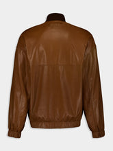 Gucci Brown Leather Bomber Jacket