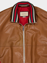 Gucci Brown Leather Bomber Jacket