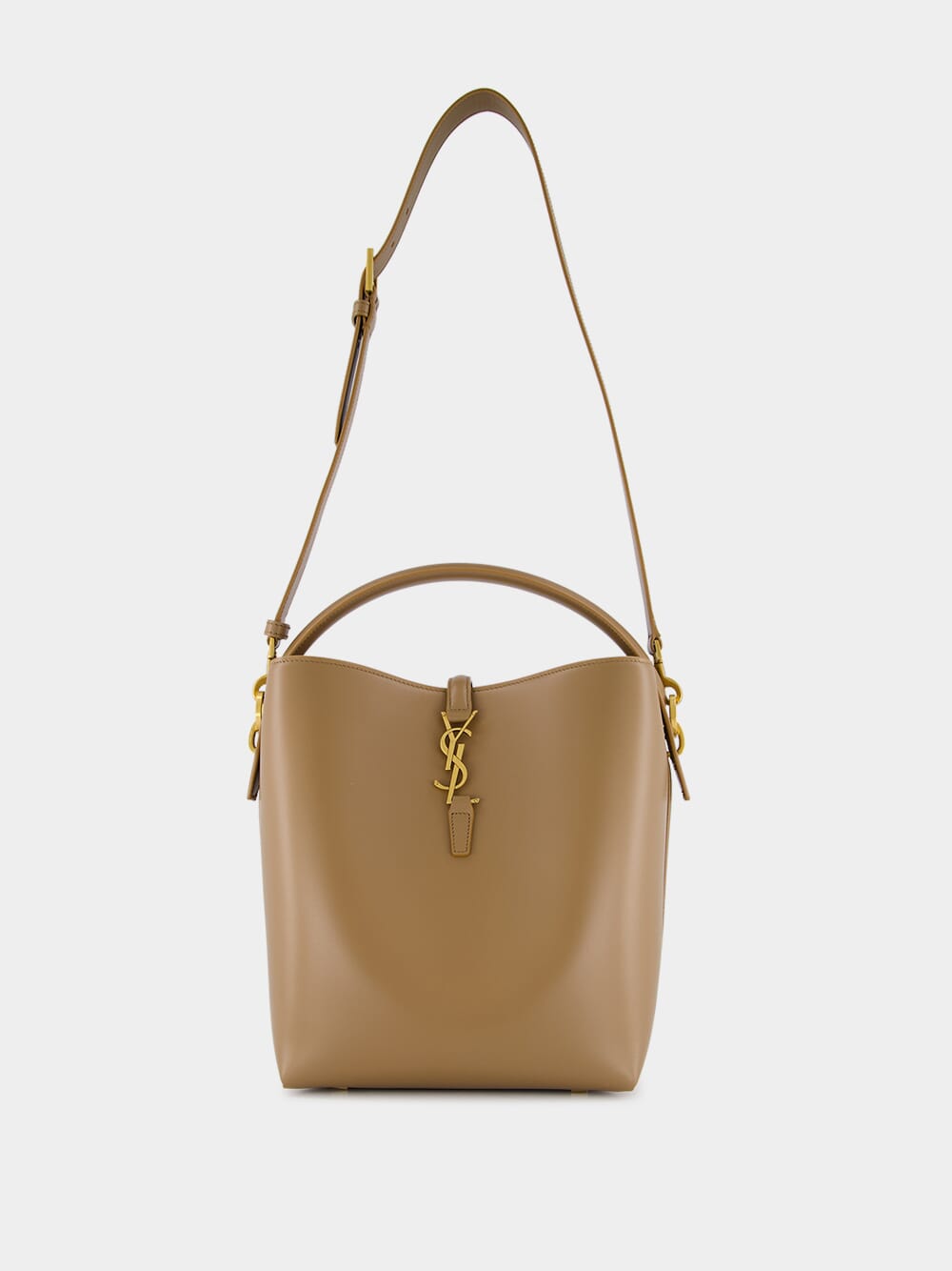 Dark Cork Le 37 Shiny Leather Bucket Bag