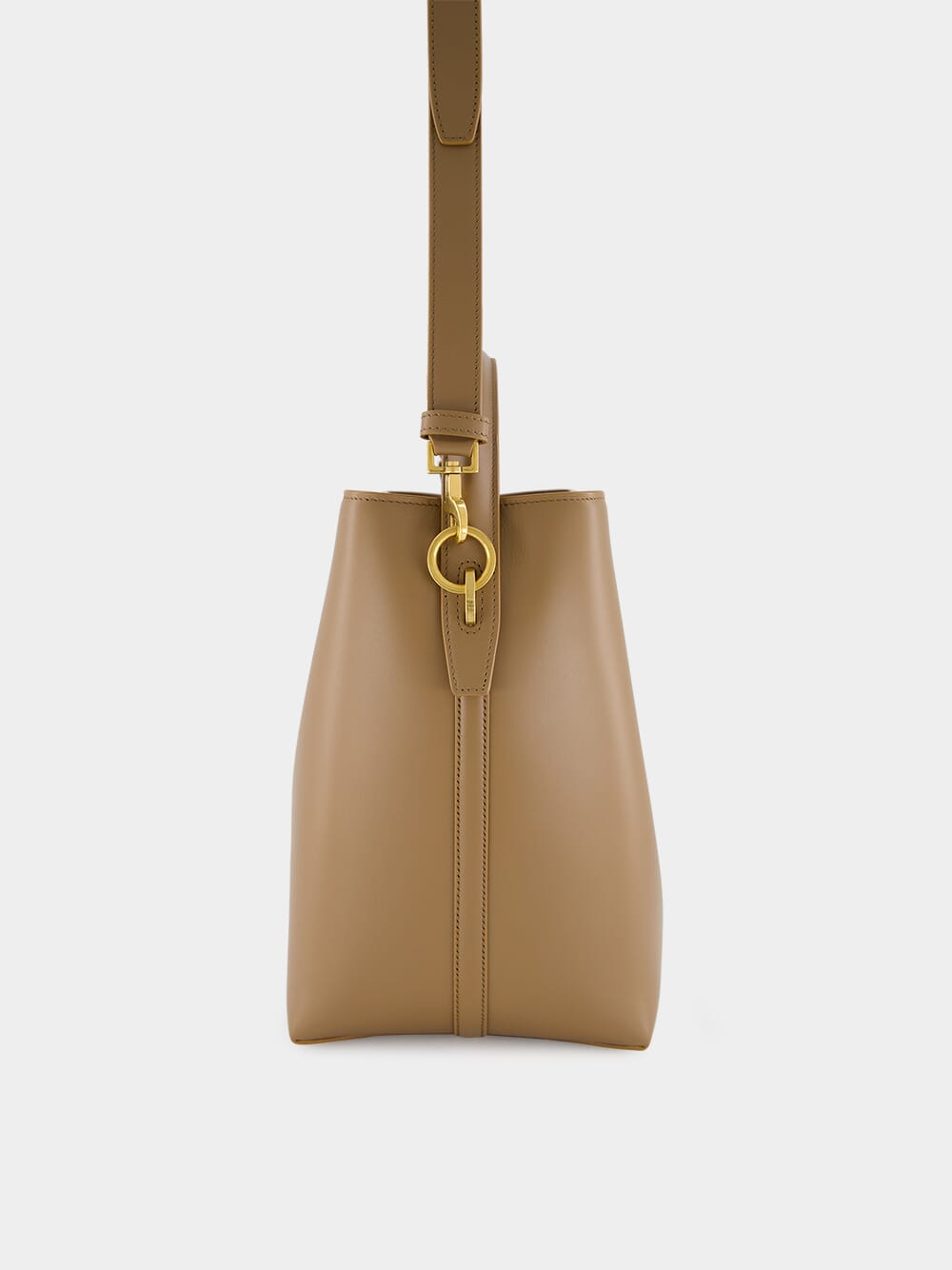 Dark Cork Le 37 Shiny Leather Bucket Bag