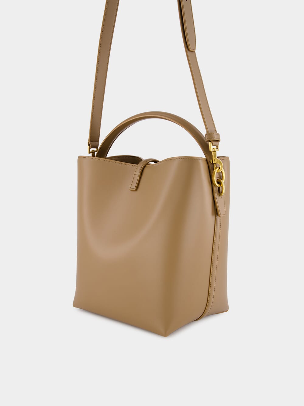 Dark Cork Le 37 Shiny Leather Bucket Bag