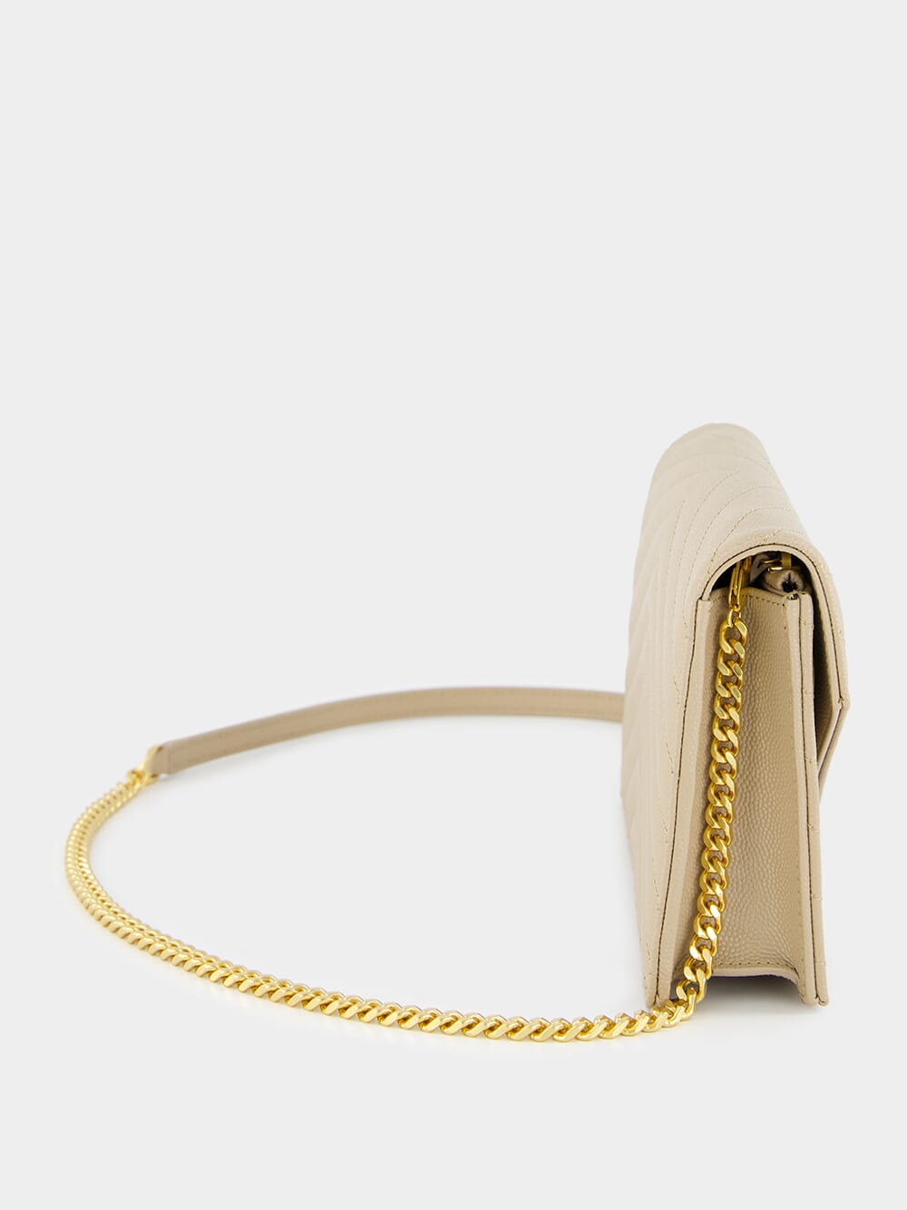 Dark Beige Cassandre Envelope Chain Wallet