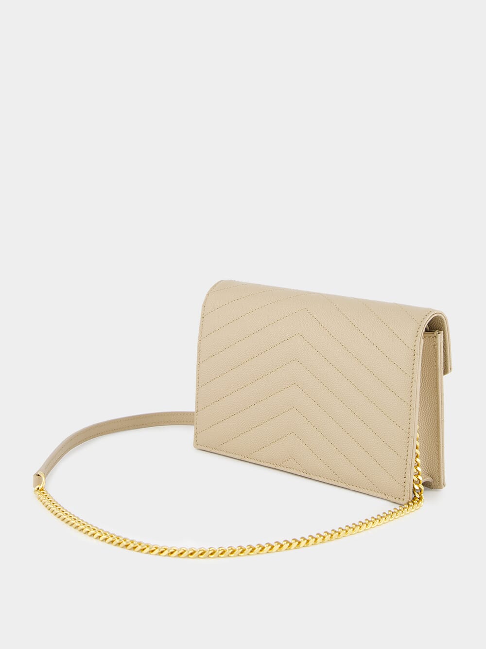 Dark Beige Cassandre Envelope Chain Wallet