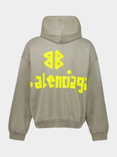 Balenciaga Army Green Tape Type Ripped Pocket Sweatshirt
